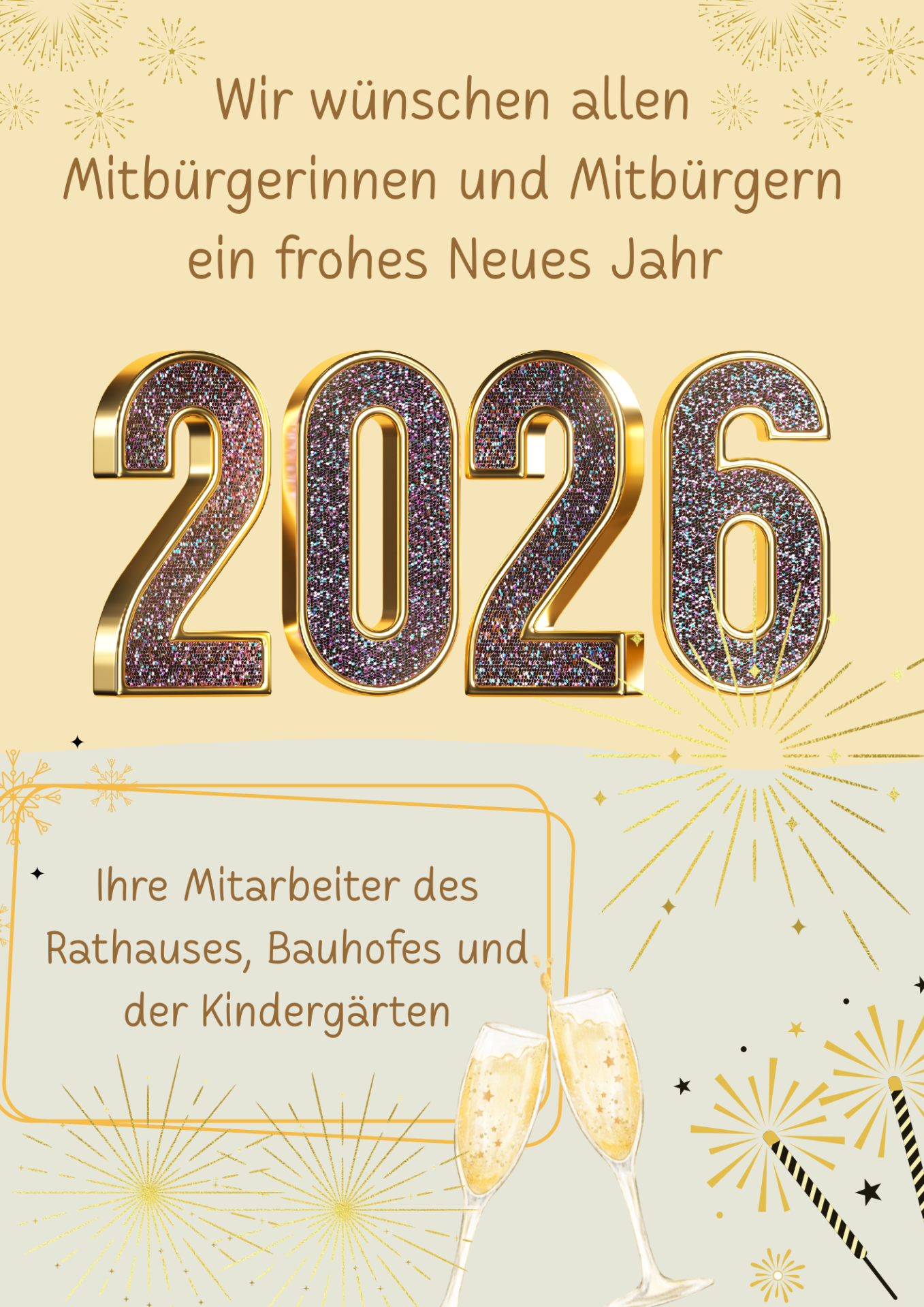 Wir wünschen allen Mitbürgerinnen und Mitbürgern ein frohes neues Jahr - 1